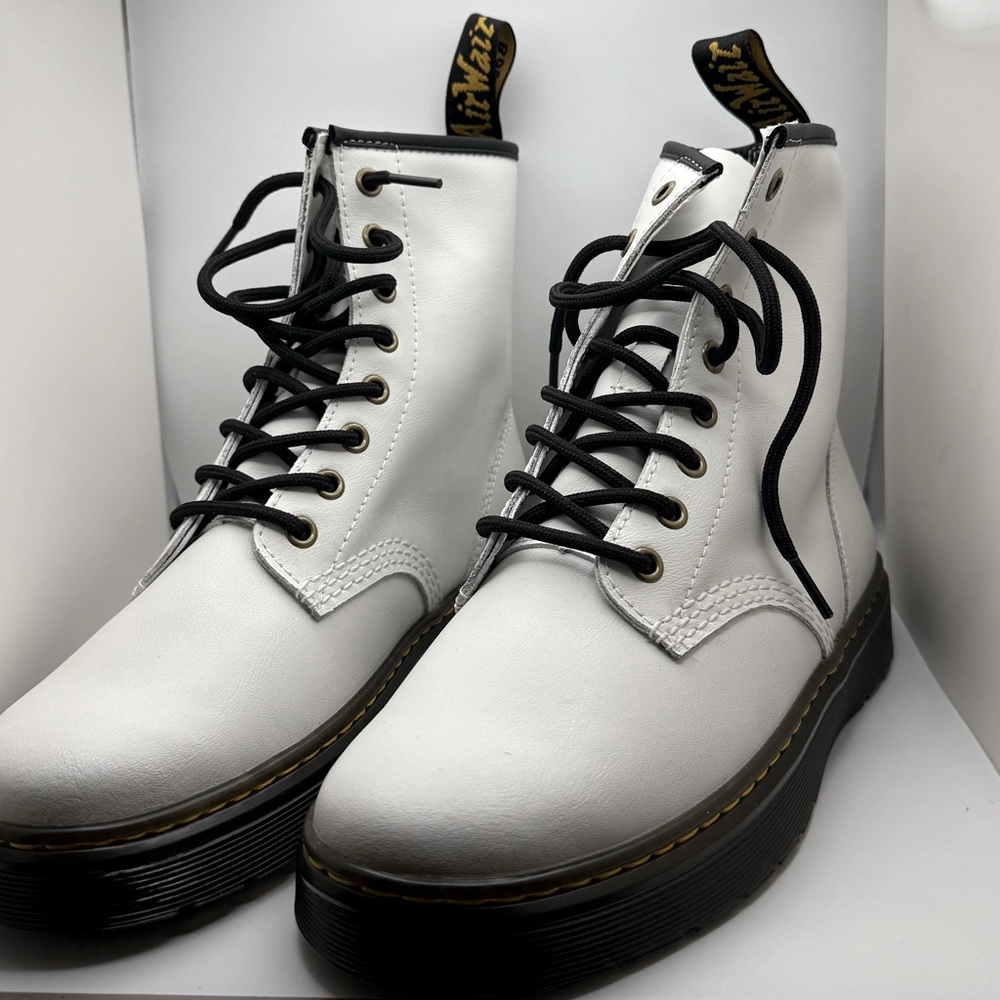 New Dr. Martens Zavala White Boots